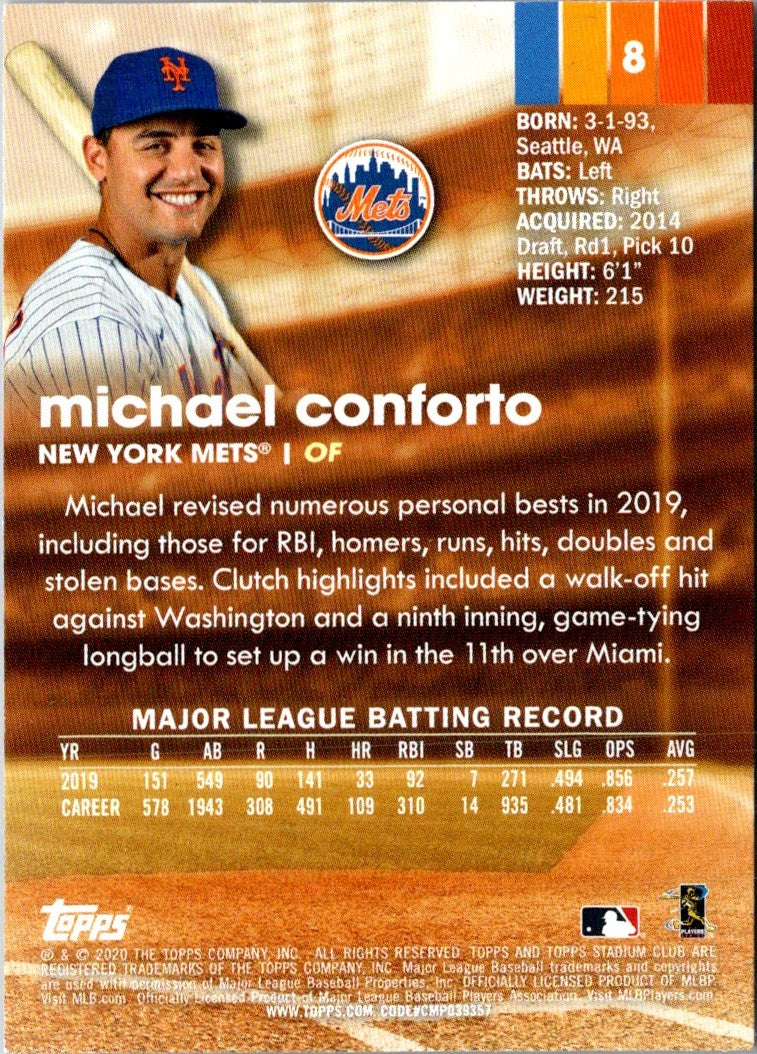 2020 Stadium Club Michael Conforto