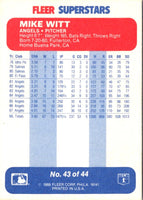 1988 Fleer SuperStars Mike Witt #43
