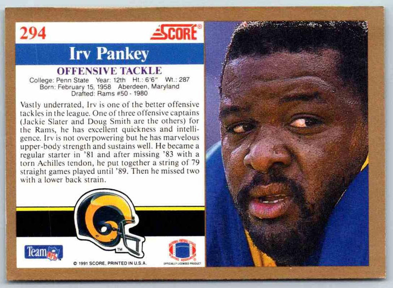 1991 Score Irv Pankey