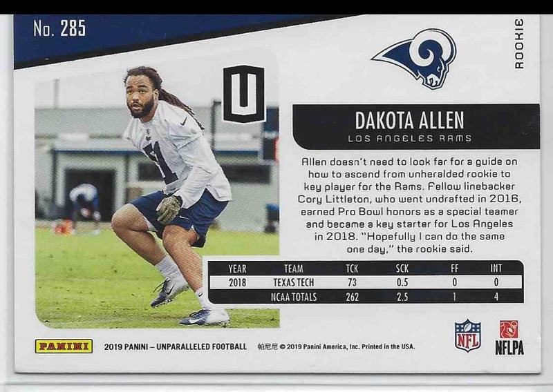 2019 Panini Dakota Allen