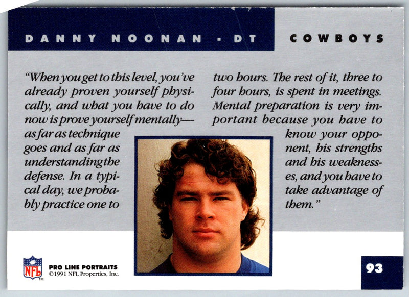 1991 Pro Line Portraits Danny Noonan