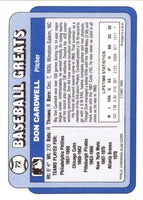 1990 Swell Baseball Greats Don Cardwell #72
