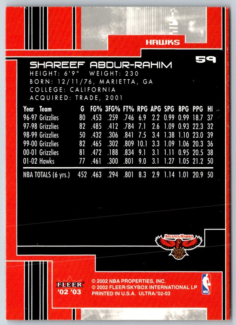 2002 Ultra Shareef Abdur-Rahim