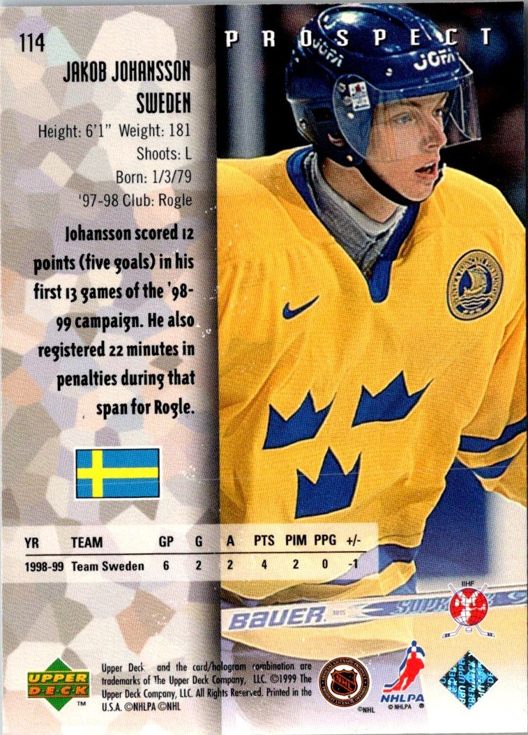 1998 Upper Deck Black Diamond Jakob Johansson