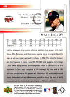 2002 Upper Deck Matt LeCroy #616