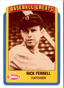 1990 Swell Baseball Greats Rick Ferrell