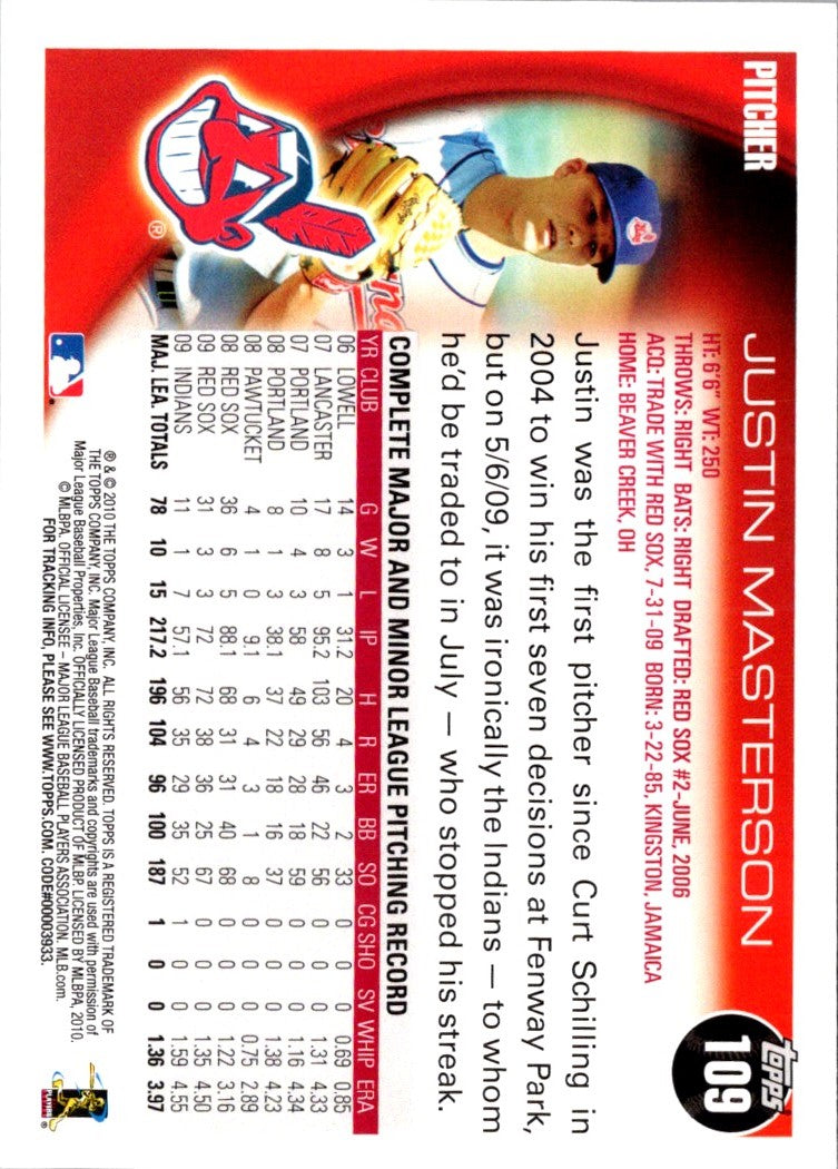 2010 Topps Justin Masterson