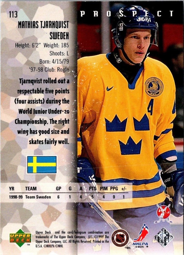 1998 Upper Deck Black Diamond Mathias Tjarnqvist