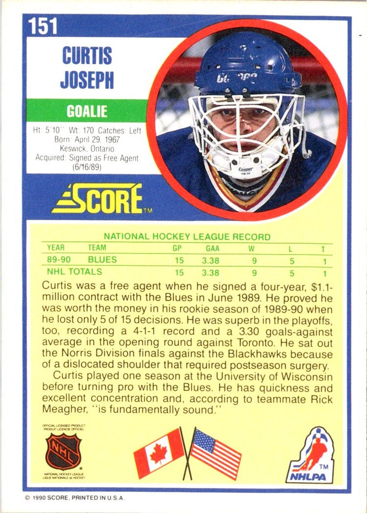 1990 Score Curtis Joseph