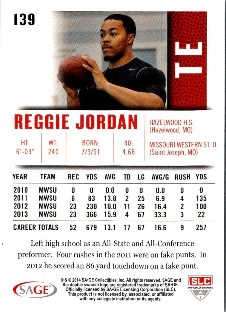 2014 SAGE HIT Reggie Jordan