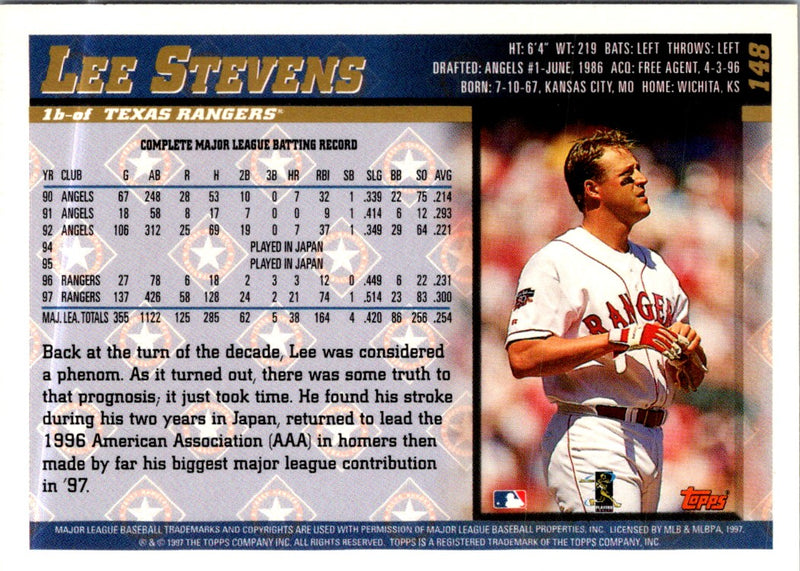 1998 Topps Lee Stevens