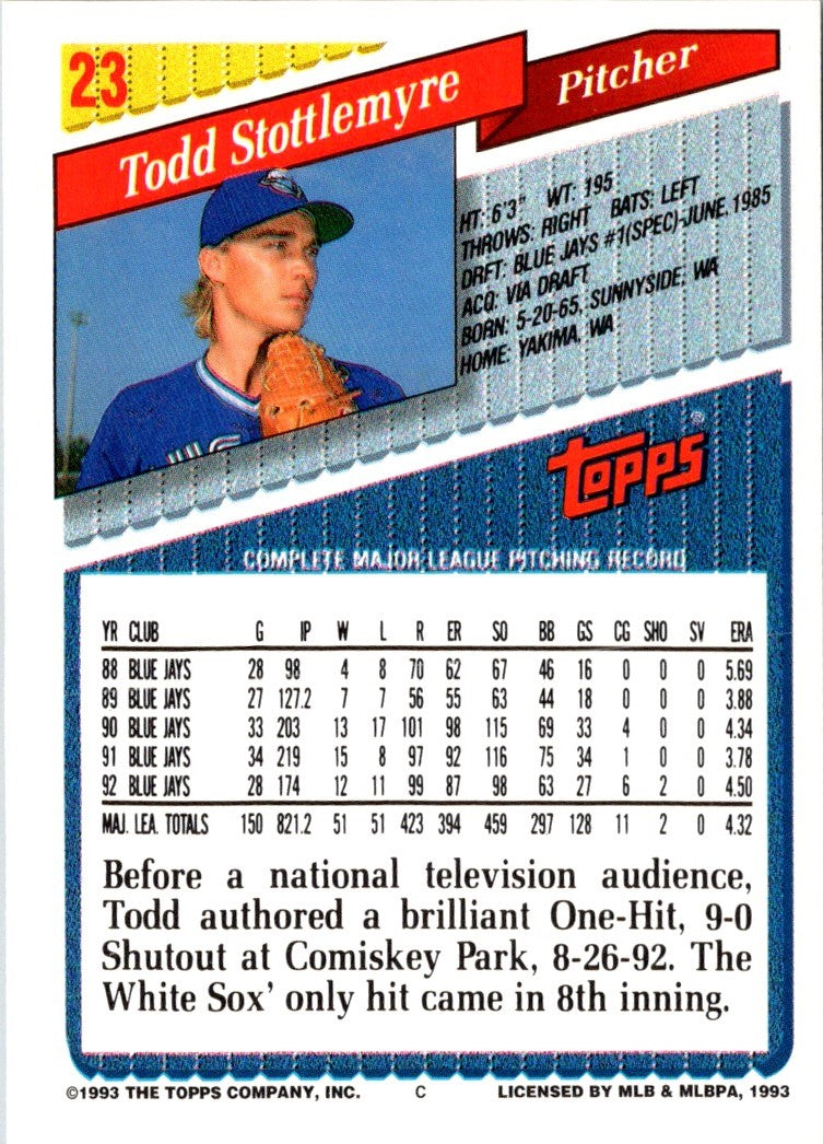 1993 Topps Gold Todd Stottlemyre