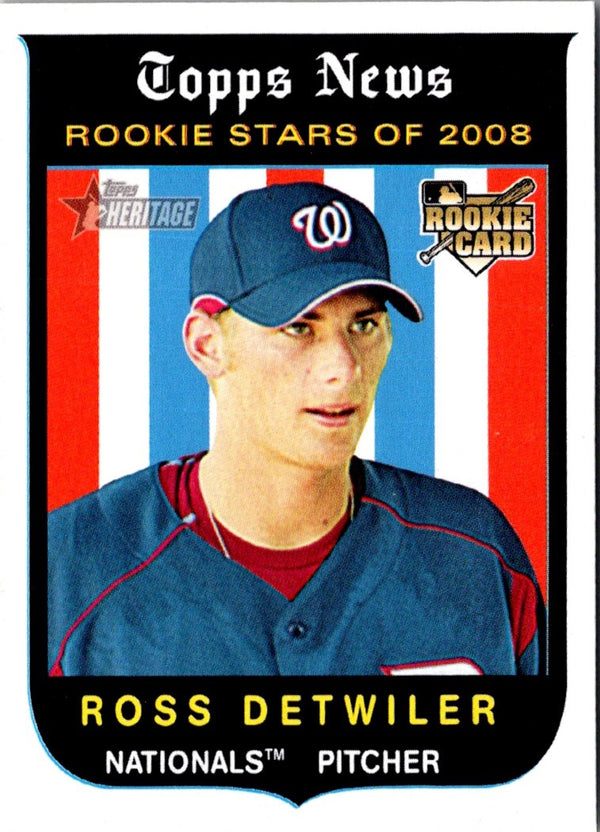 2008 Topps Heritage Ross Detwiler #122 Rookie