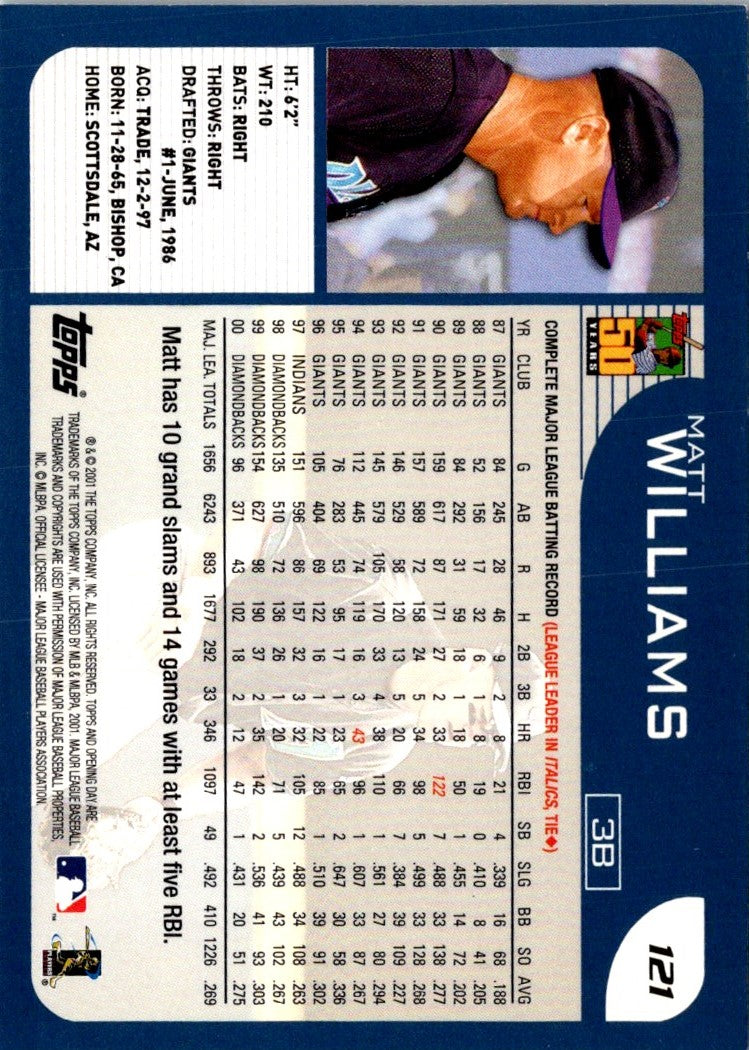 2001 Topps Opening Day Matt Williams