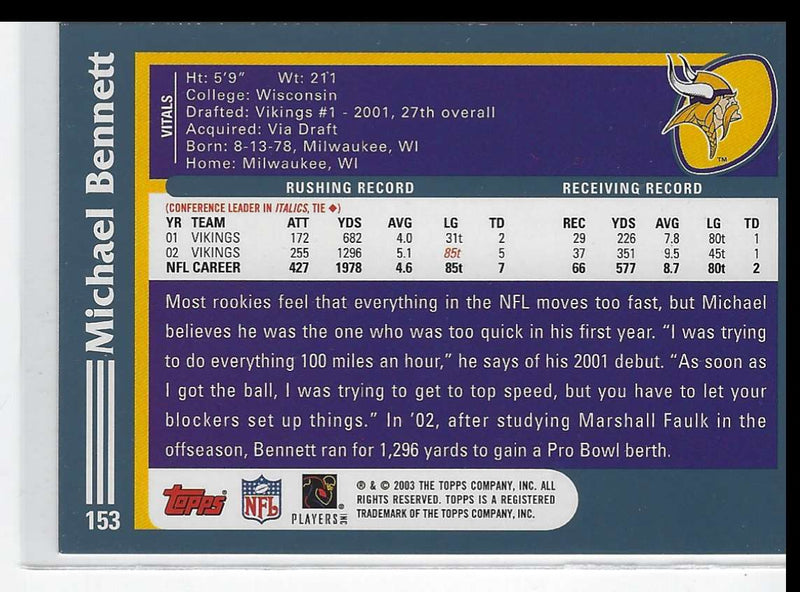 2002 Topps Michael Bennett