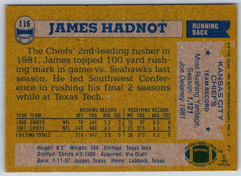 1990 Topps James Hadnot