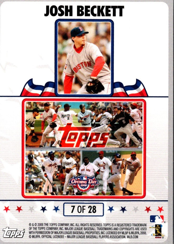 2008 Topps Opening Day Puzzle Josh Beckett