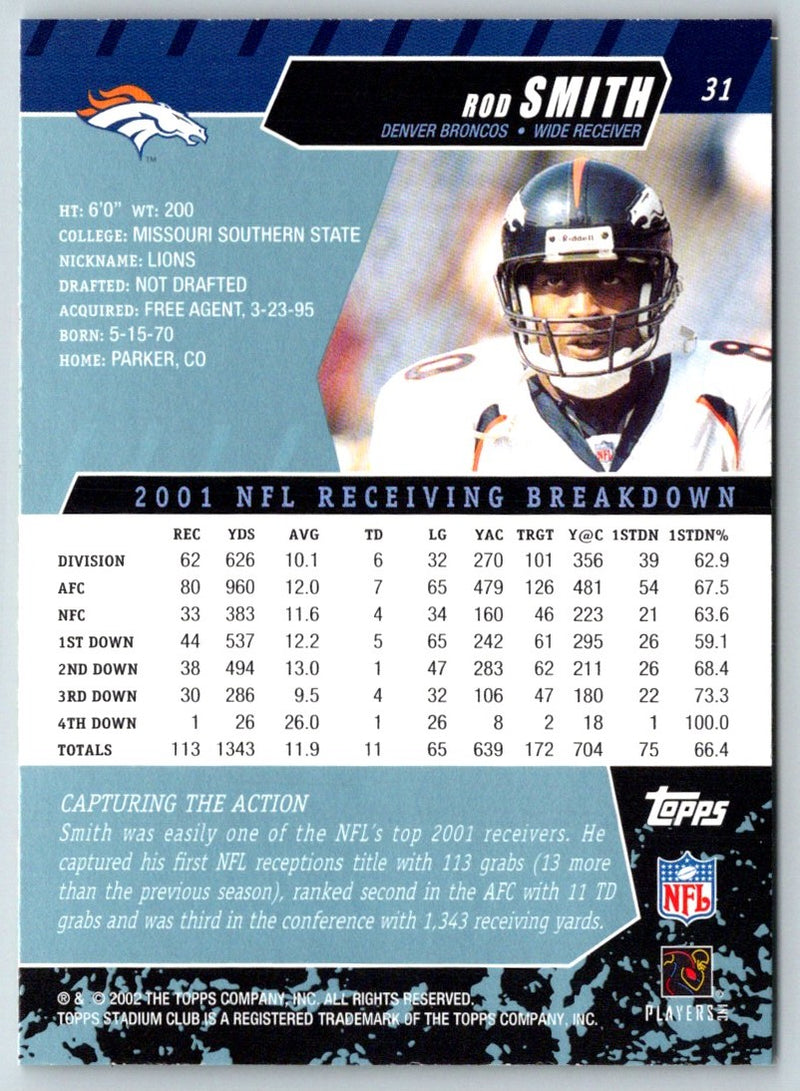 2002 Stadium Club Rod Smith