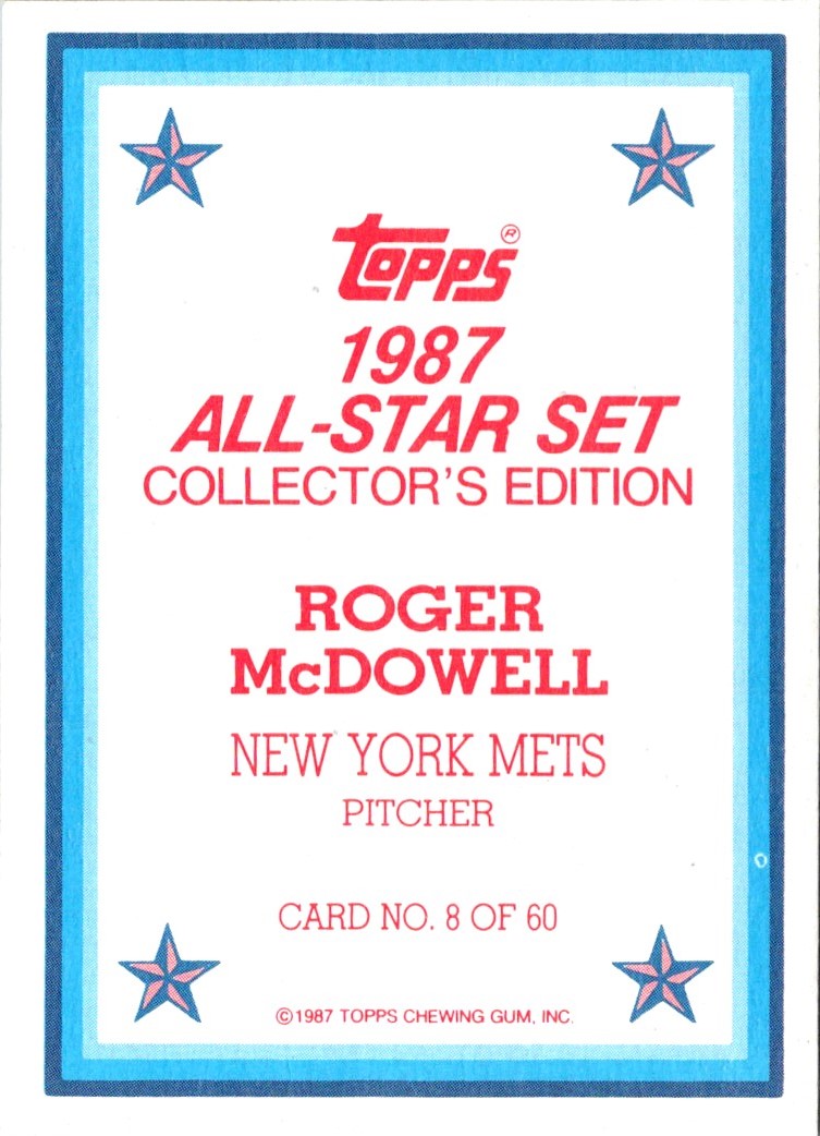 1987 Topps Glossy Roger McDowell