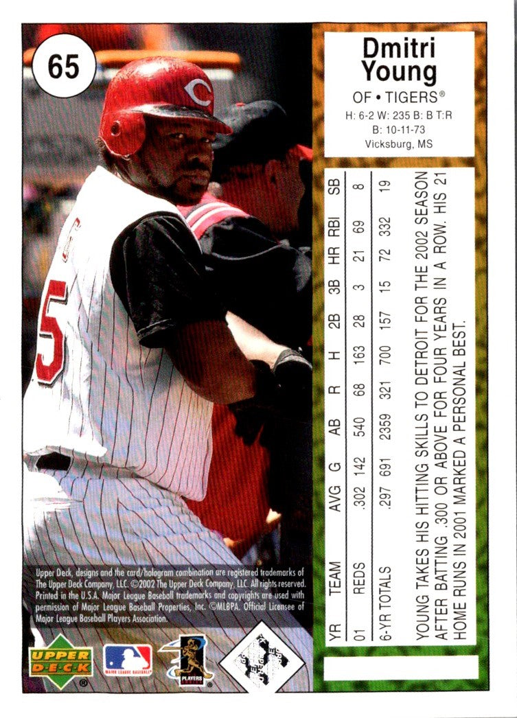 2002 UD Authentics Dmitri Young