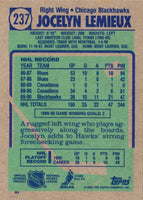 1990 Topps Jocelyn Lemieux #237 Rookie