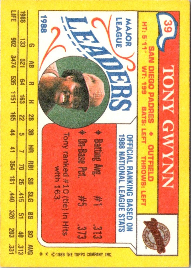 1990 topps Tony Gwynn