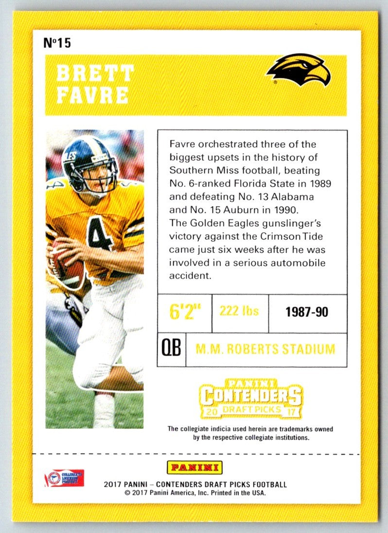 2017 Panini Contenders Draft Picks Brett Favre