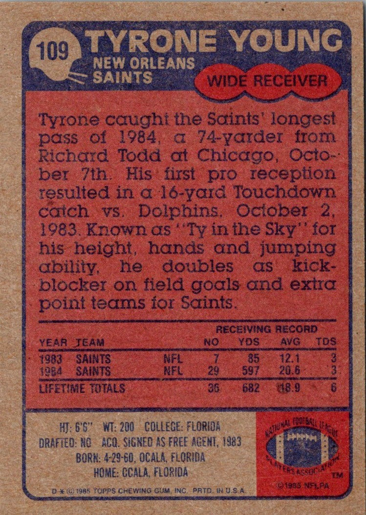 1985 Topps Tyrone Young