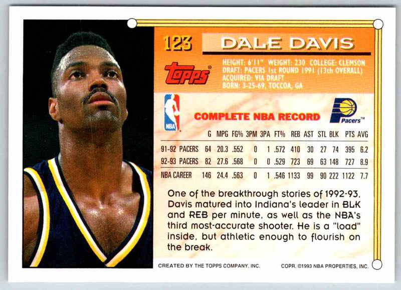 1993 Topps Dale Davis