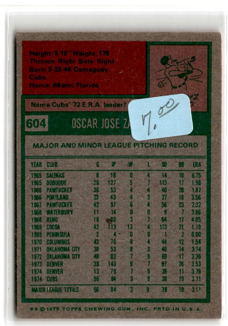 1975 Topps Oscar Zamora