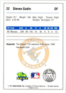1991 Classic Best Kane County Cougars Steven Godin