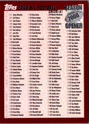 2000 Topps Season Opener Checklist