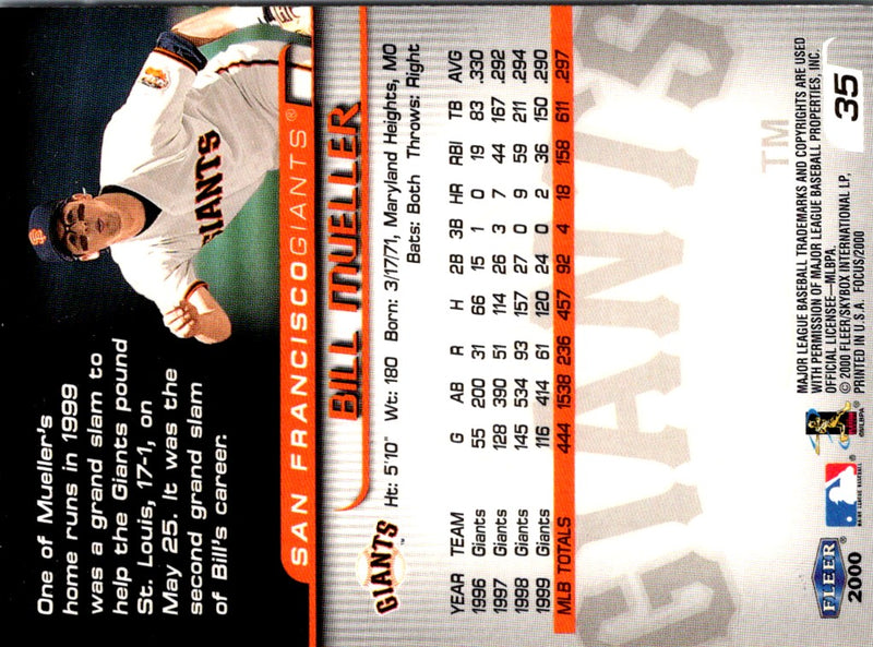 2000 Fleer Focus Bill Mueller