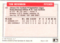 1991 ProCards Tomorrow's Heroes Tom McKinnon #326