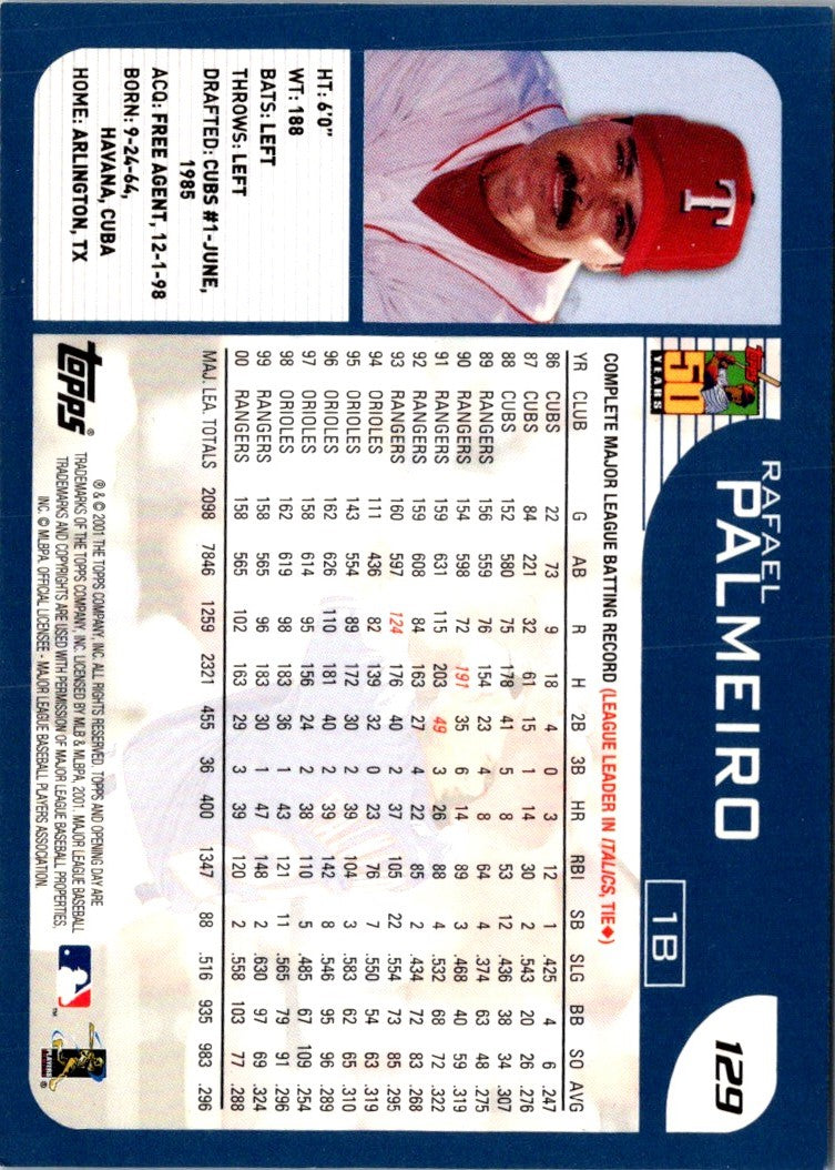 2001 Topps Opening Day Rafael Palmeiro