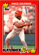 1990 Topps Kay-Bee Kings of Baseball Vince Coleman