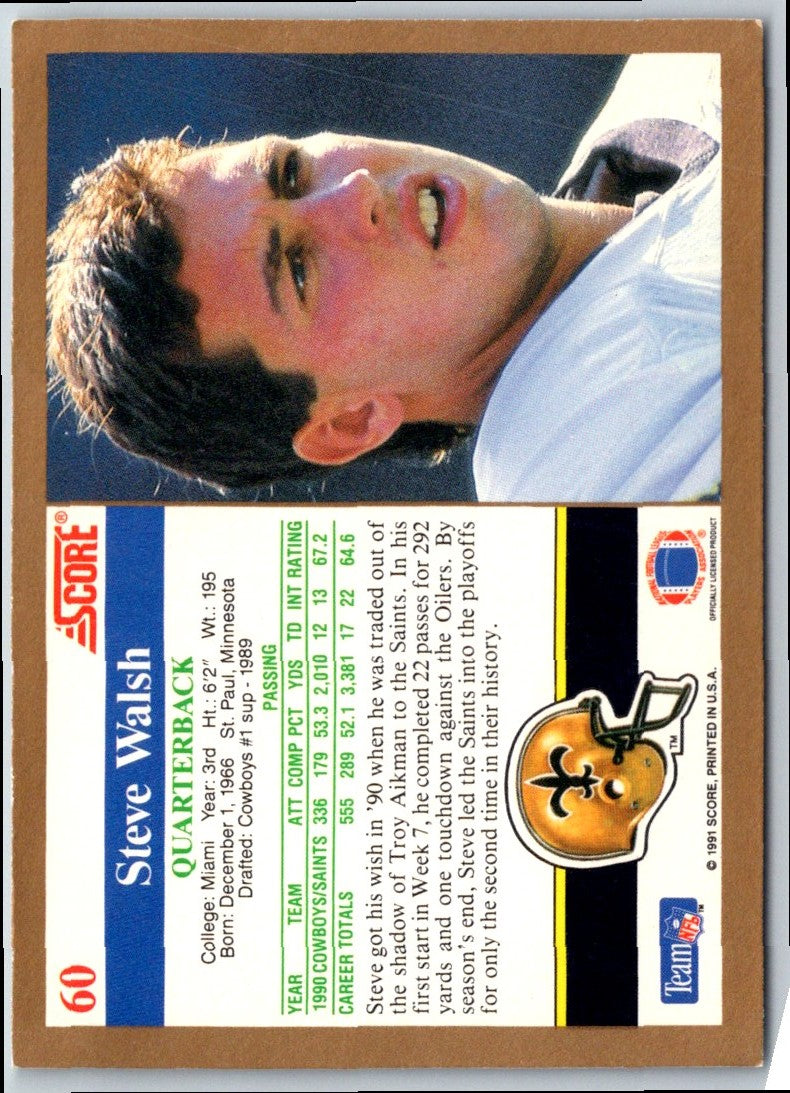 1991 Score Steve Walsh