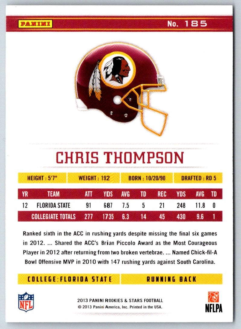 2013 Panini Black Rookie Signatures Chris Thompson