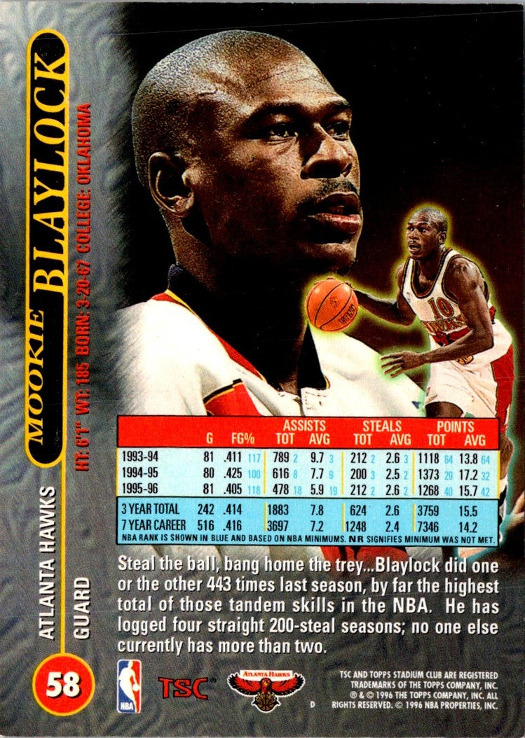 1996 Stadium Club Mookie Blaylock