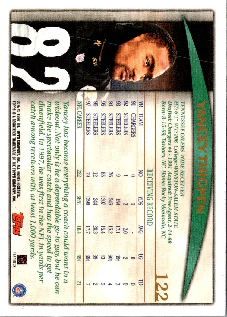 1998 Topps Yancey Thigpen