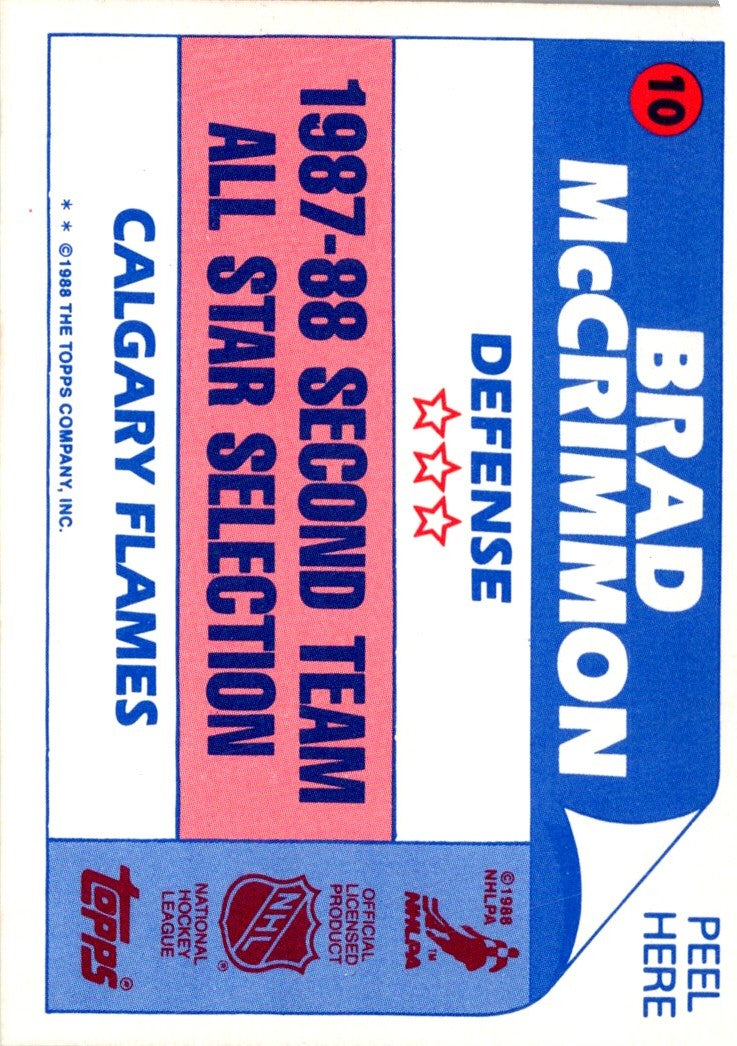 1988 Topps Sticker Inserts Brad McCrimmon