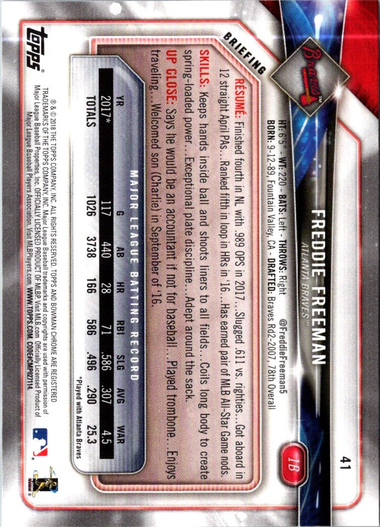 2018 Bowman Freddie Freeman