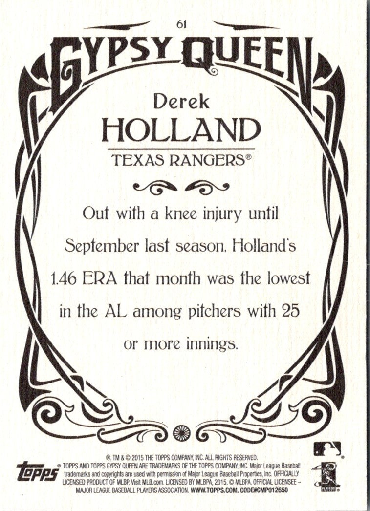 2015 Topps Gypsy Queen Derek Holland