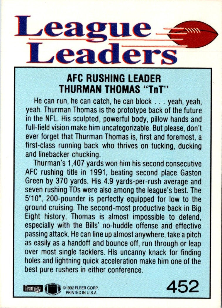 1992 Fleer Thurman Thomas