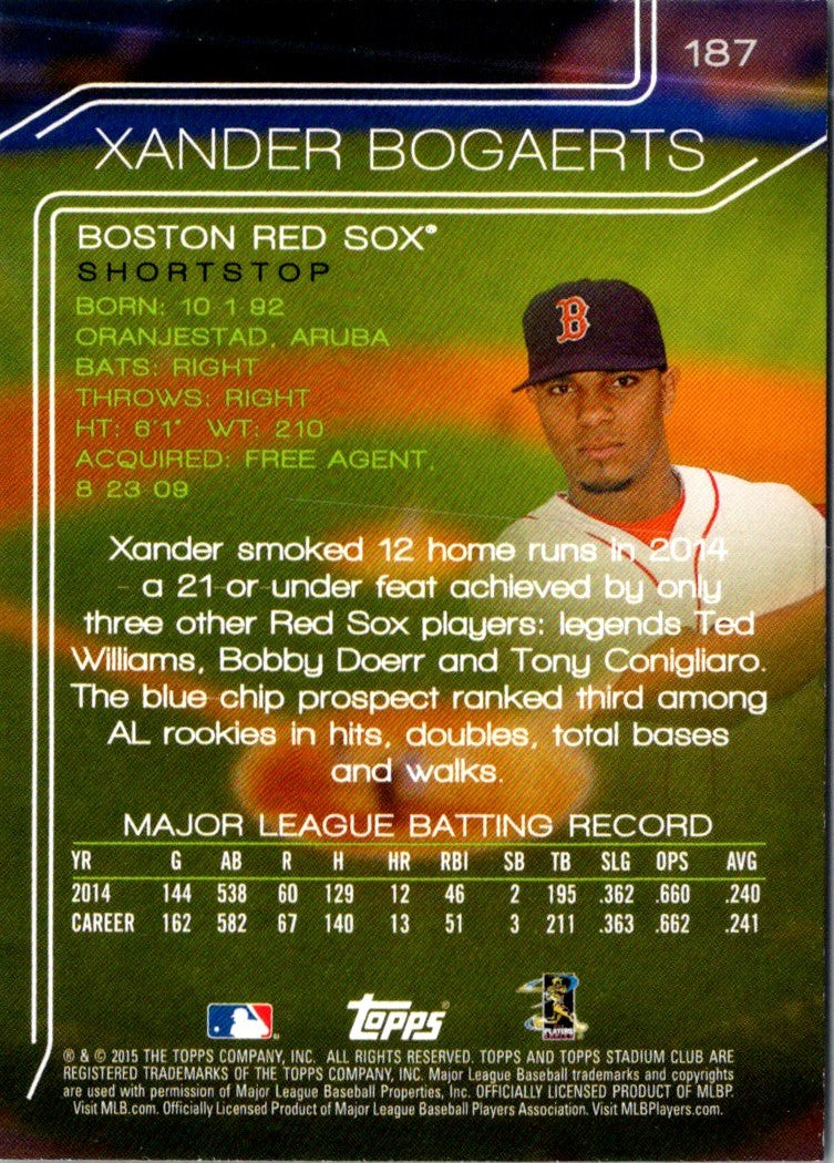 2015 Stadium Club Xander Bogaerts