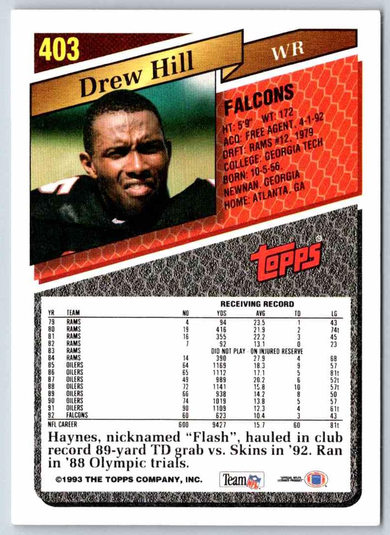 1993 Topps Drew Hill