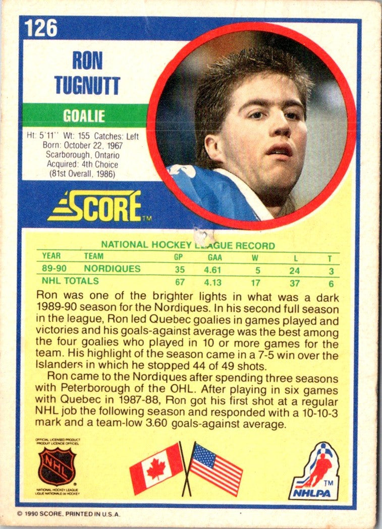 1990 Score Ron Tugnutt