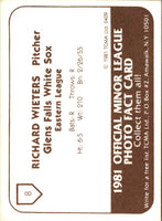 1981 TCMA Glens Falls White Sox Richard Wieters #8