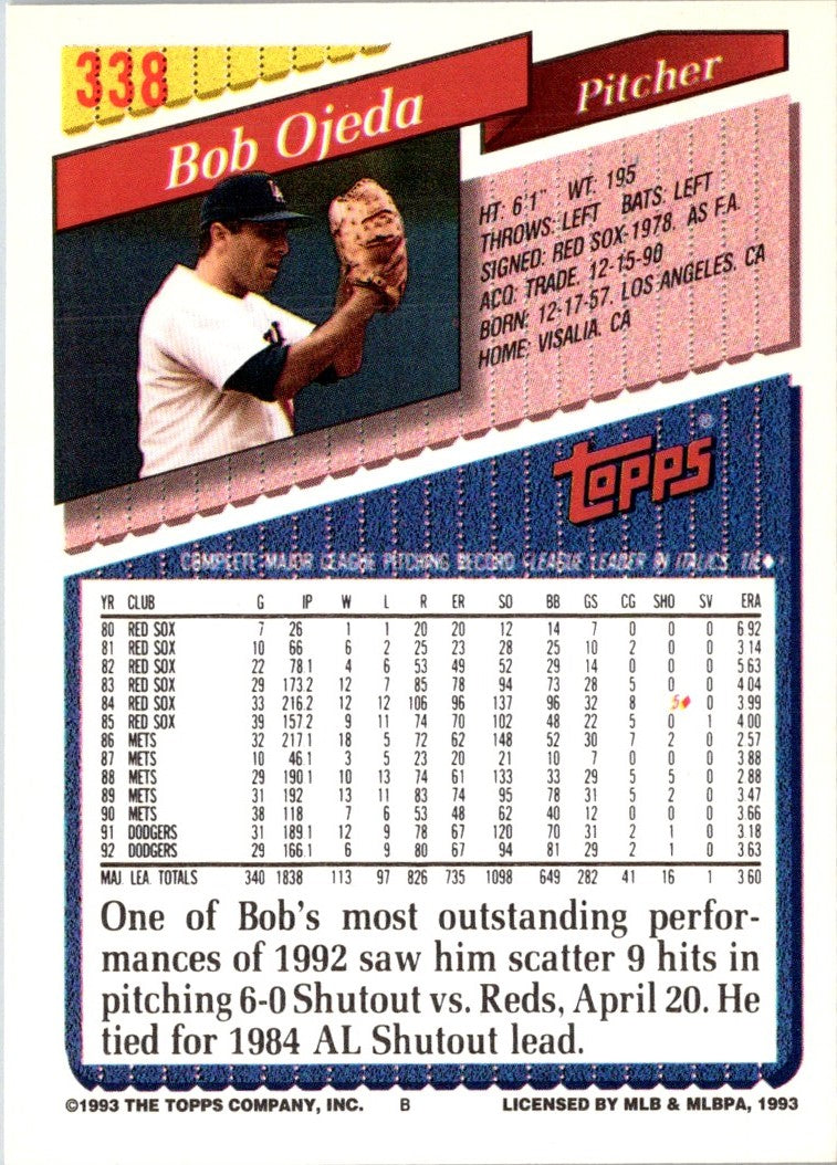 1993 Topps Gold Bob Ojeda