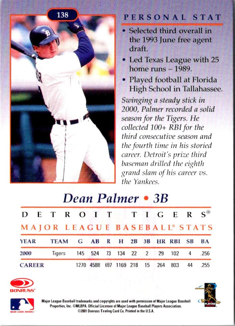 2001 Donruss Studio Dean Palmer